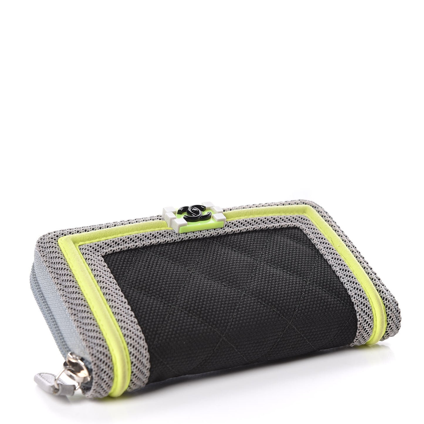 Canvas Quilted Small Fluo Boy Zip Around Wallet