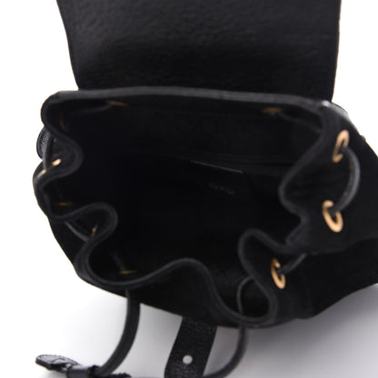 Gucci Calfskin Suede Bamboo Backpack Black 5 of 9