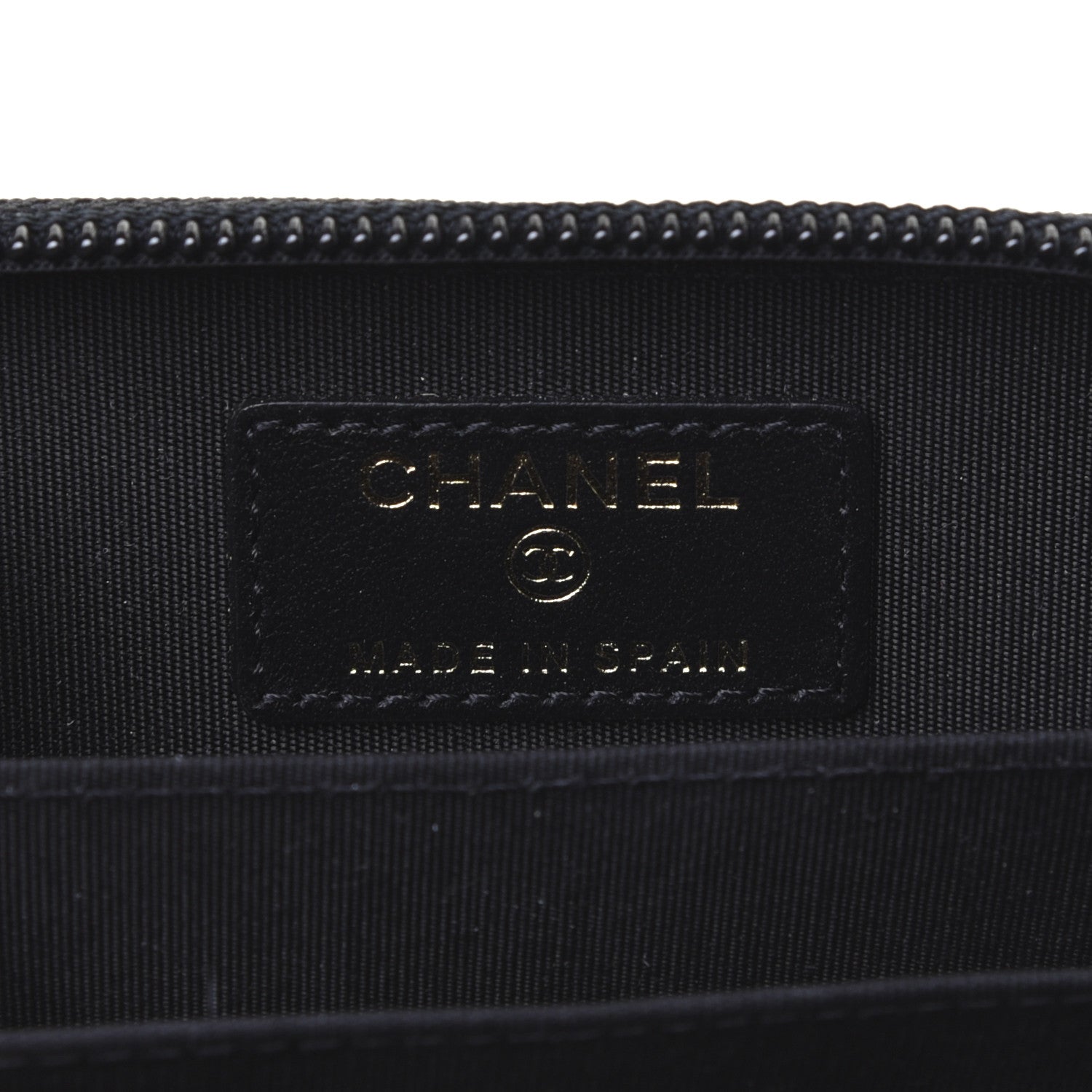 Chanel Caviar Chevron Quilted Boy Zip Around Coin Purse Wallet Black 8 of 11