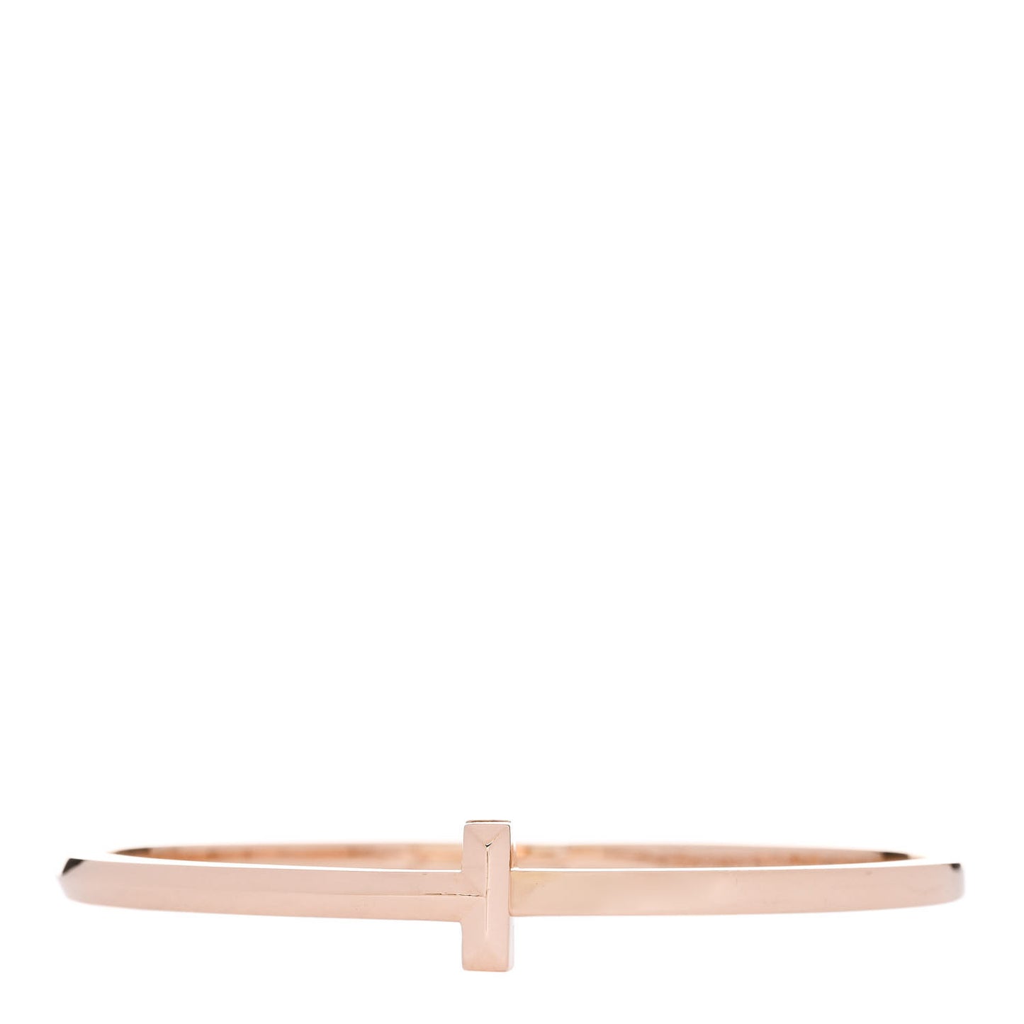 18K Rose Gold Narrow T T1 Hinged Bangle Bracelet