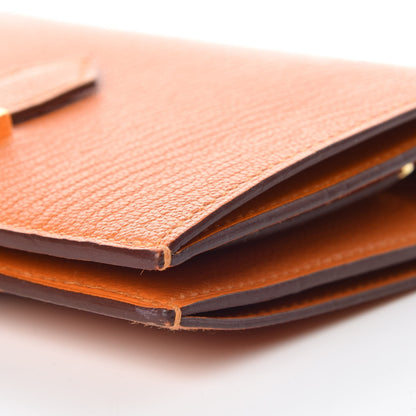 Hermes Chevre Mysore Bearn Compact Wallet Orange 9 of 14