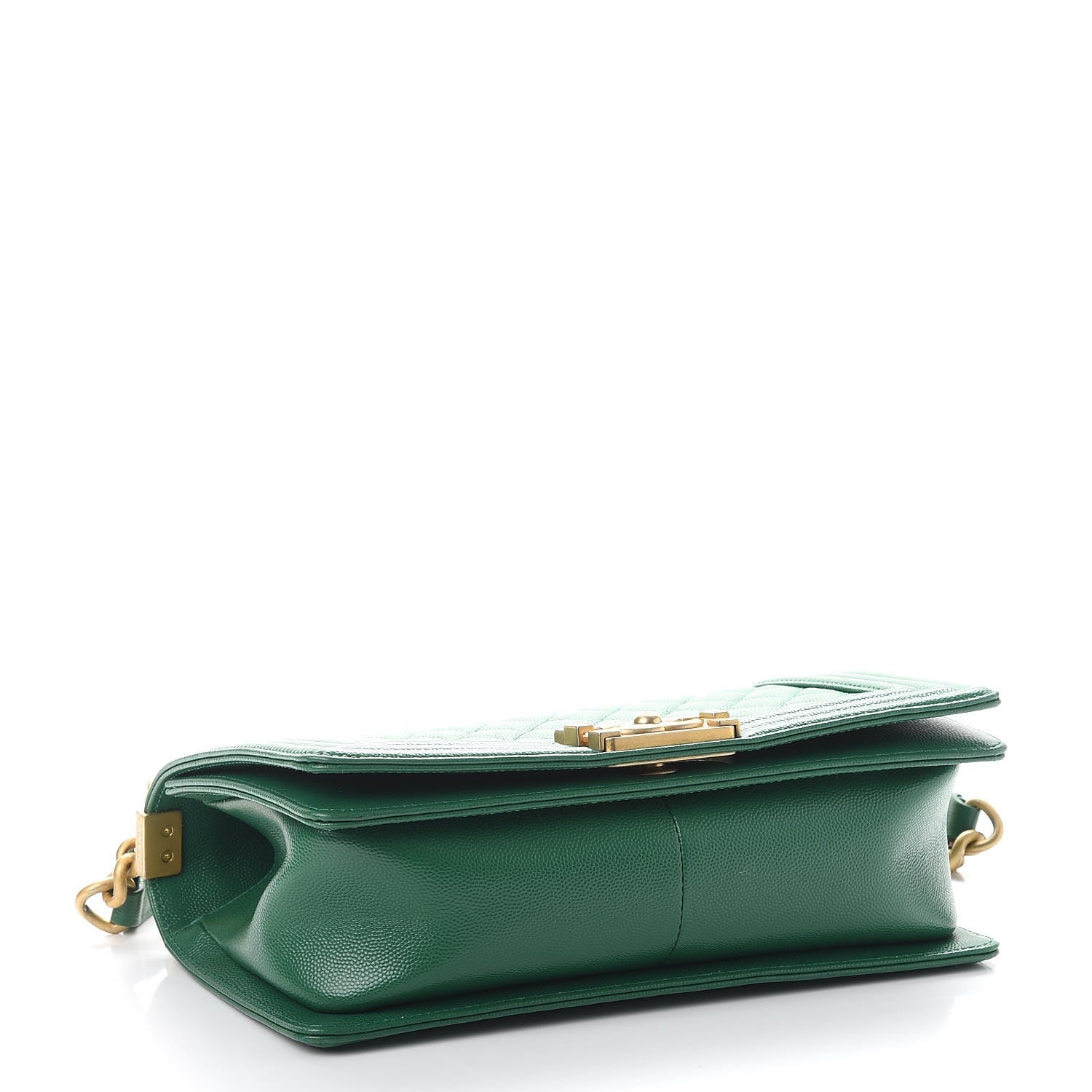 Chanel Caviar Quilted Medium Boy Flap Green 4 of 9