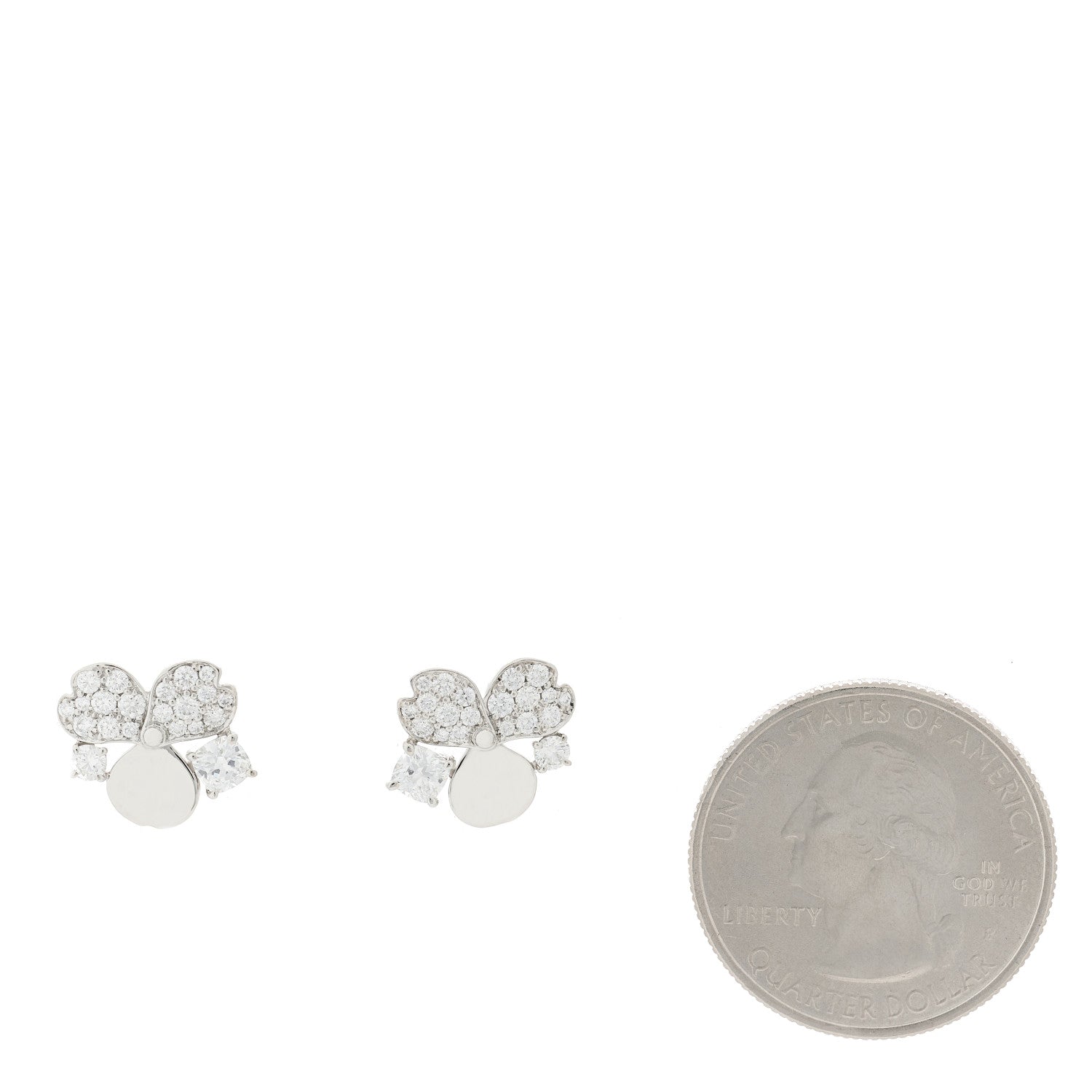 Tiffany Platinum Diamond Paper Flowers Cluster Earrings 2 of 4