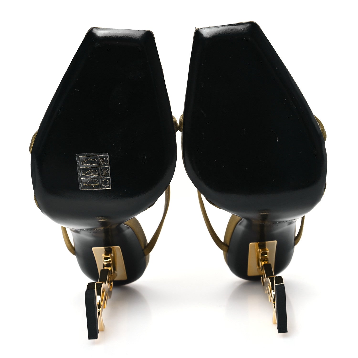 Saint Laurent Crepe Satin Opyum 110 Sandals 39 Cuba Gold 6 of 9