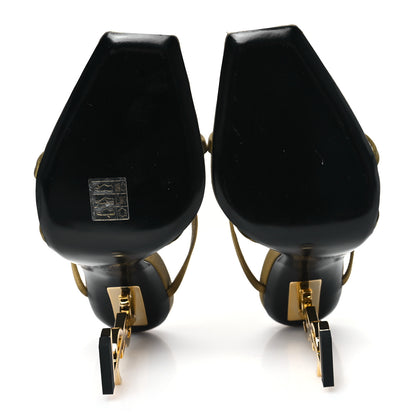 Saint Laurent Crepe Satin Opyum 110 Sandals 39 Cuba Gold 6 of 9