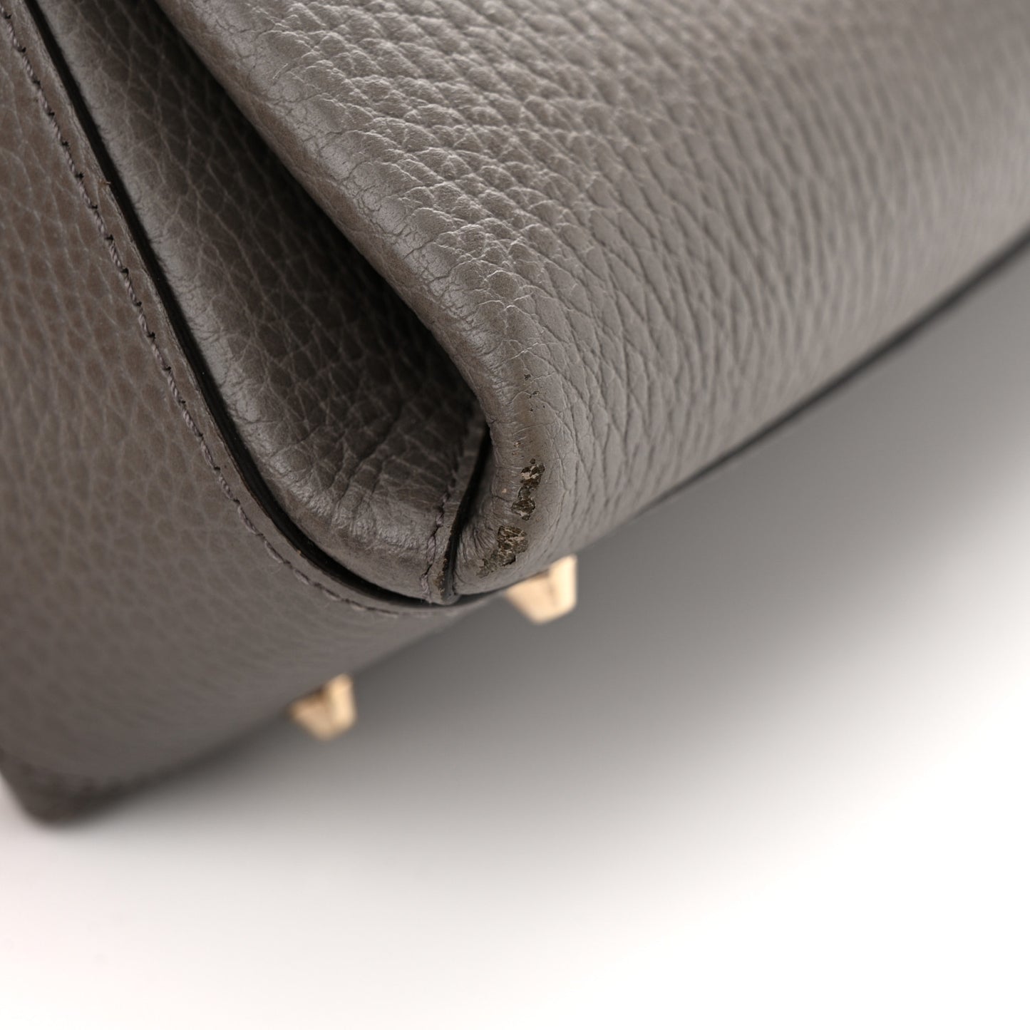 Dollar Calfskin Interlocking G Top Handle Shoulder Bag Loess