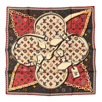 Louis Vuitton Silk Monogram Pop Square Scarf Beige 1 of 3