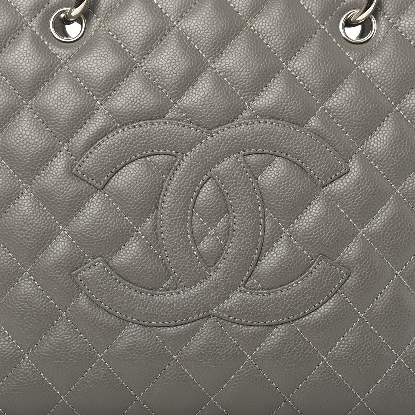 Caviar Quilted Grand Shopping Tote GST Grey