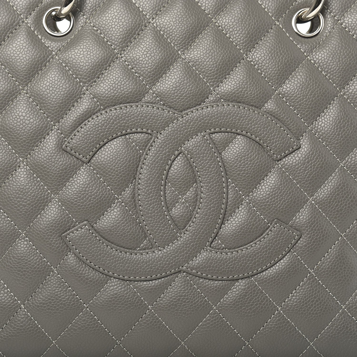 Chanel Caviar Quilted Grand Shopping Tote GST Grey 10 of 10
