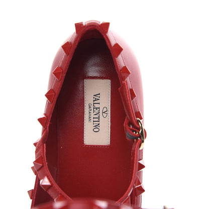Valentino Garavani Calfskin Monochrome Rockstud Cage Ballerina Flats 38 Rosso Valentino 6 of 8