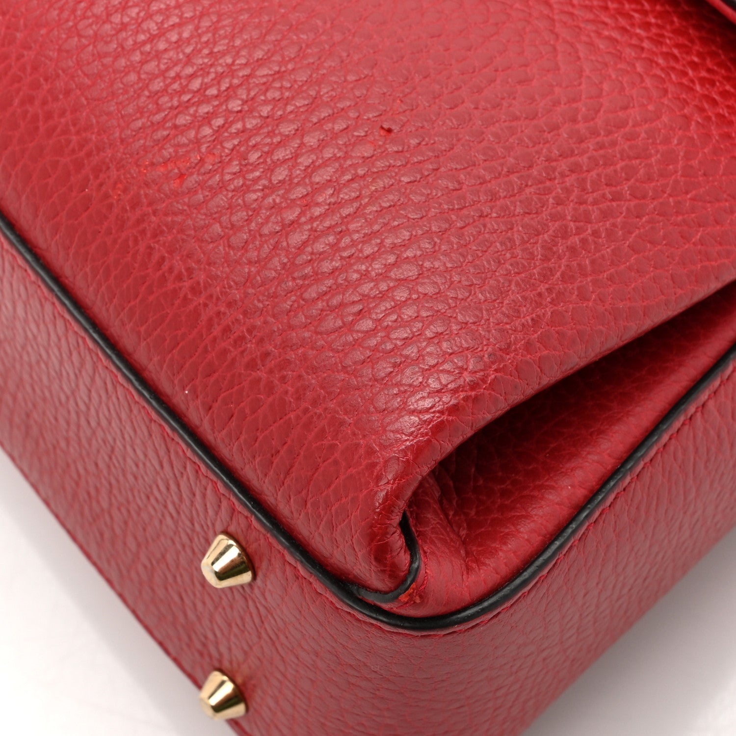 Gucci Dollar Calfskin Interlocking G Top Handle Shoulder Bag Red 13 of 18