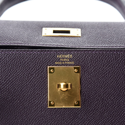 Hermes Epsom Kelly Sellier 28 Raisin 9 of 11