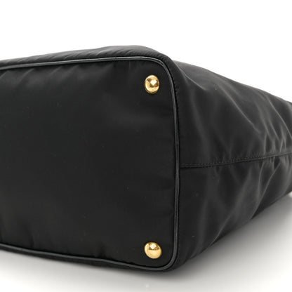 Prada Tessuto Nylon Soft Calfskin Tote Black 11 of 13