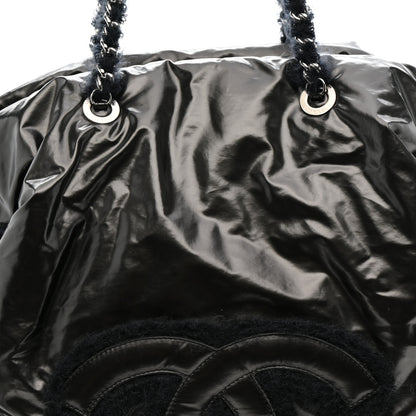 Chanel Vinyl Mohair Trimmed CC Bonbons Tote Black 8 of 10
