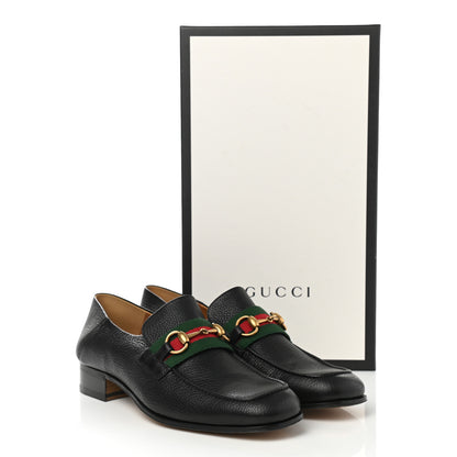 Gucci Havely Kid Web Mens Horsebit Loafers 8.5 Black 9 of 9