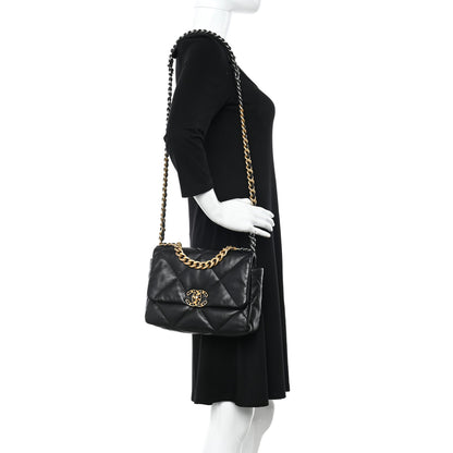Chanel Goatskin Quilted Medium Chanel 19 Flap Black 2 of 11