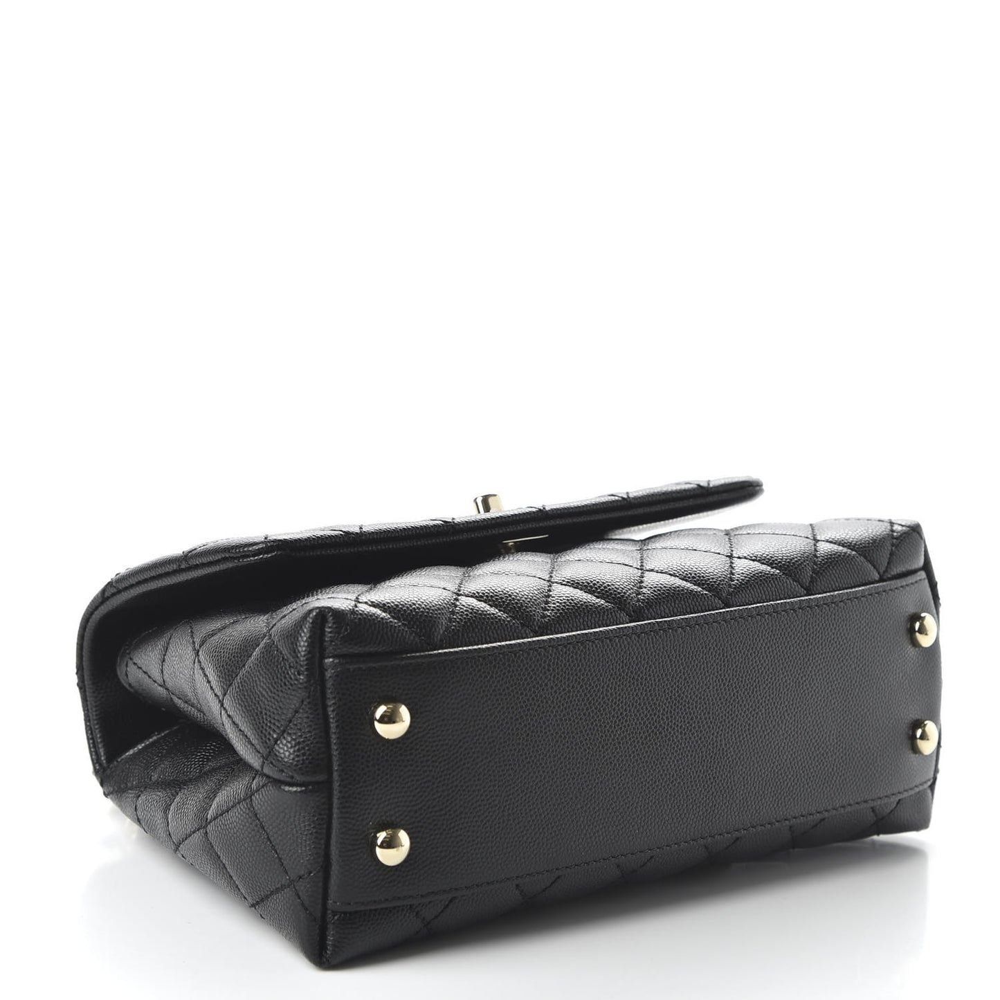 Caviar Quilted Mini Coco Handle Flap Black