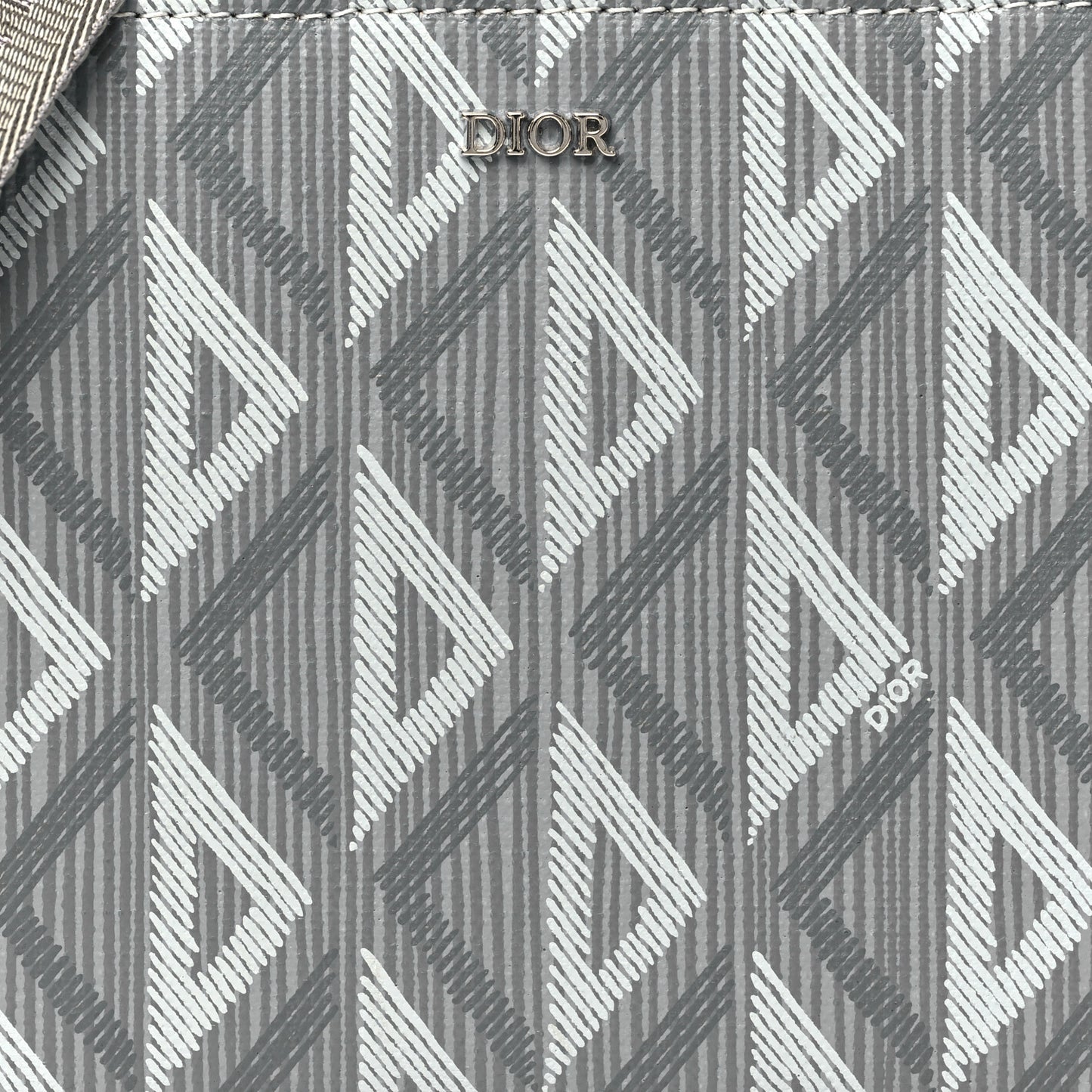 Coated Canvas CD Diamond Messenger Pouch Grey