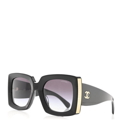 Chanel Acetate Rectangle Sunglasses 5435 Black 1 of 7