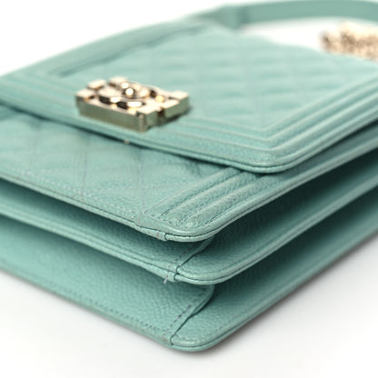 Chanel Caviar Quilted North South Boy Flap Light Blue 9 of 9