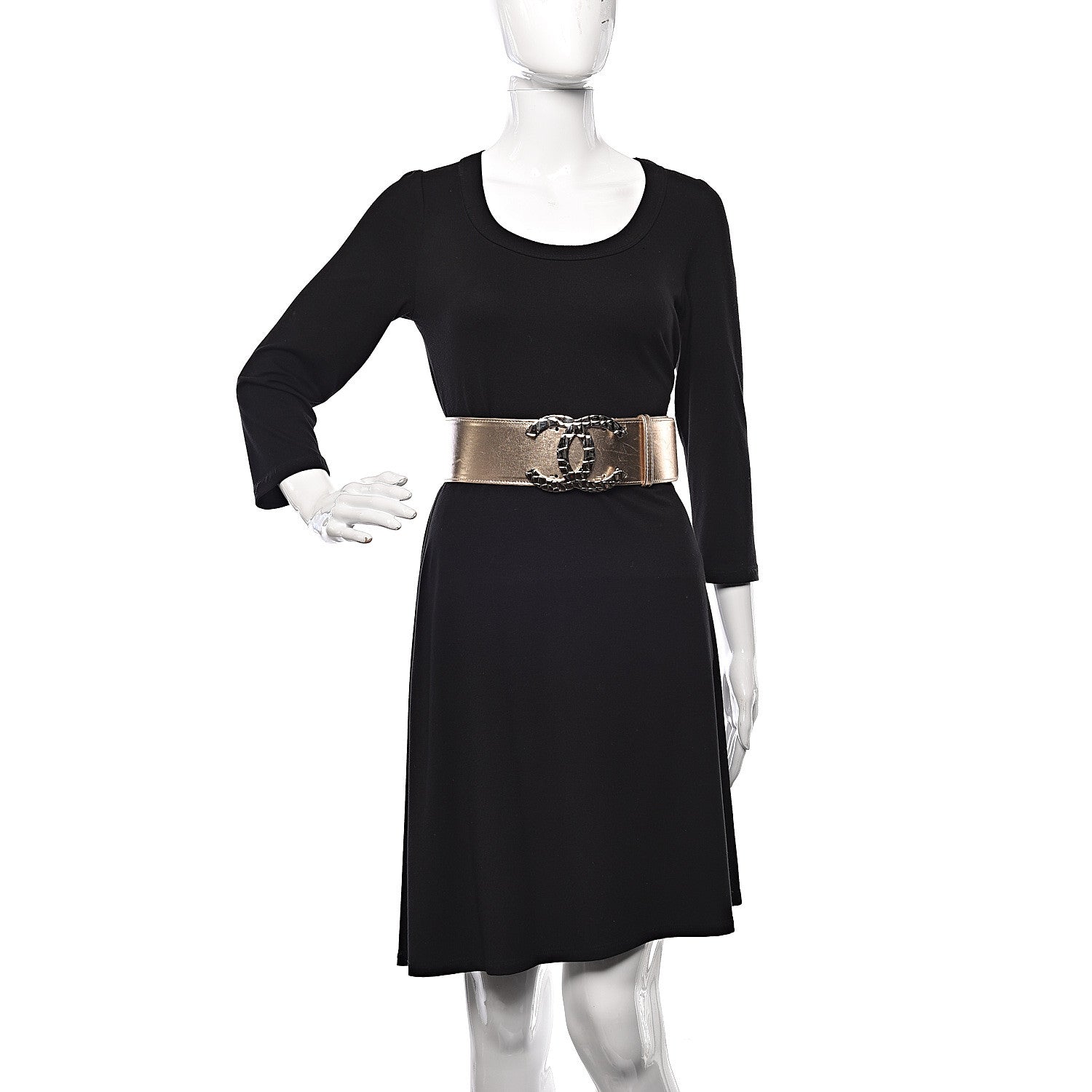 Chanel Metallic Lambskin CC Buckle Wide Belt 70 28 Gold 2 of 10