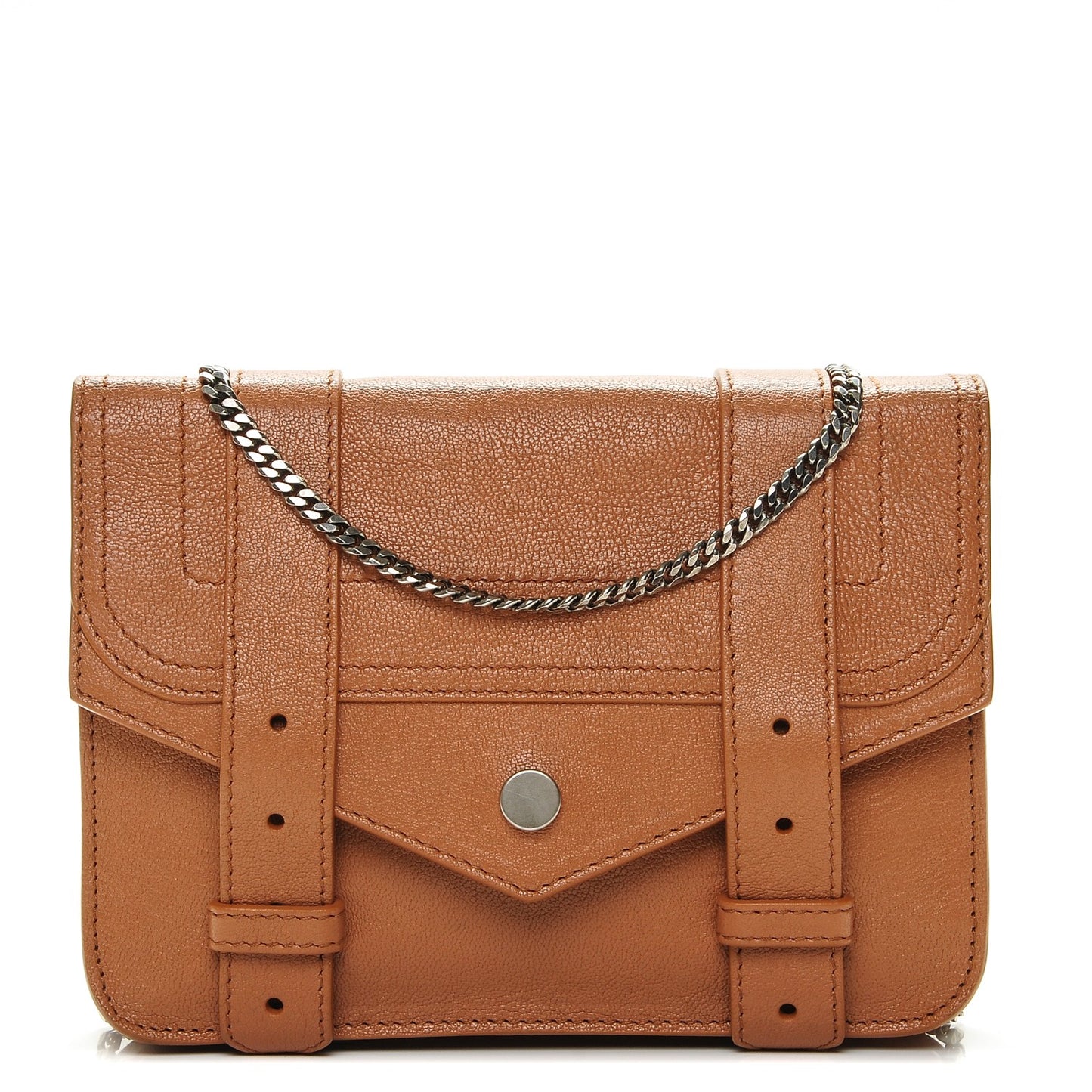 Lambskin PS1 Large Chain Wallet Saddle