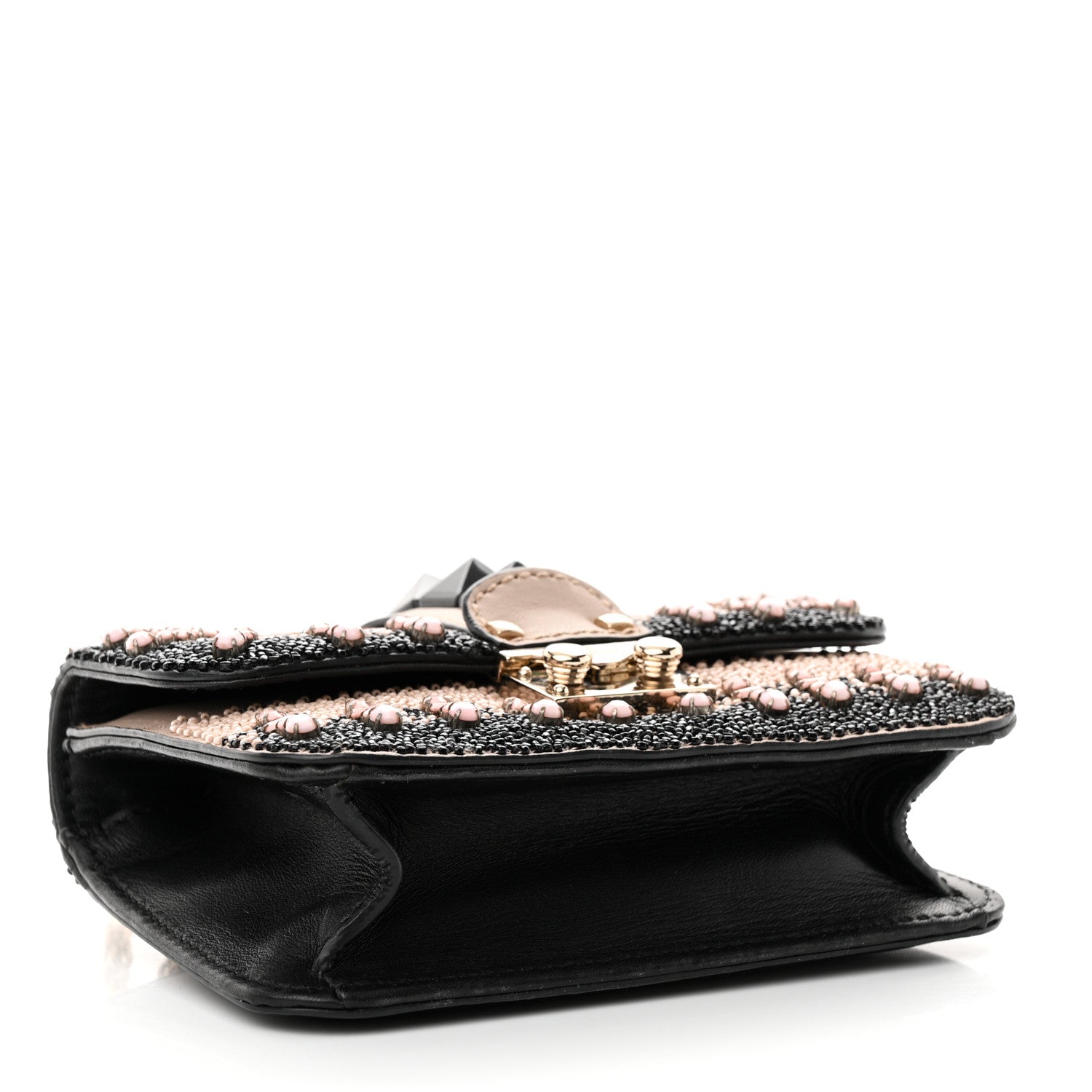Valentino Garavani Vitello Crystal Embellished Mini Glam Lock Rockstud Flap Multicolor 4 of 10