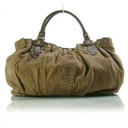 Gucci Python Studded Pelham Tote Brown 1 of 9