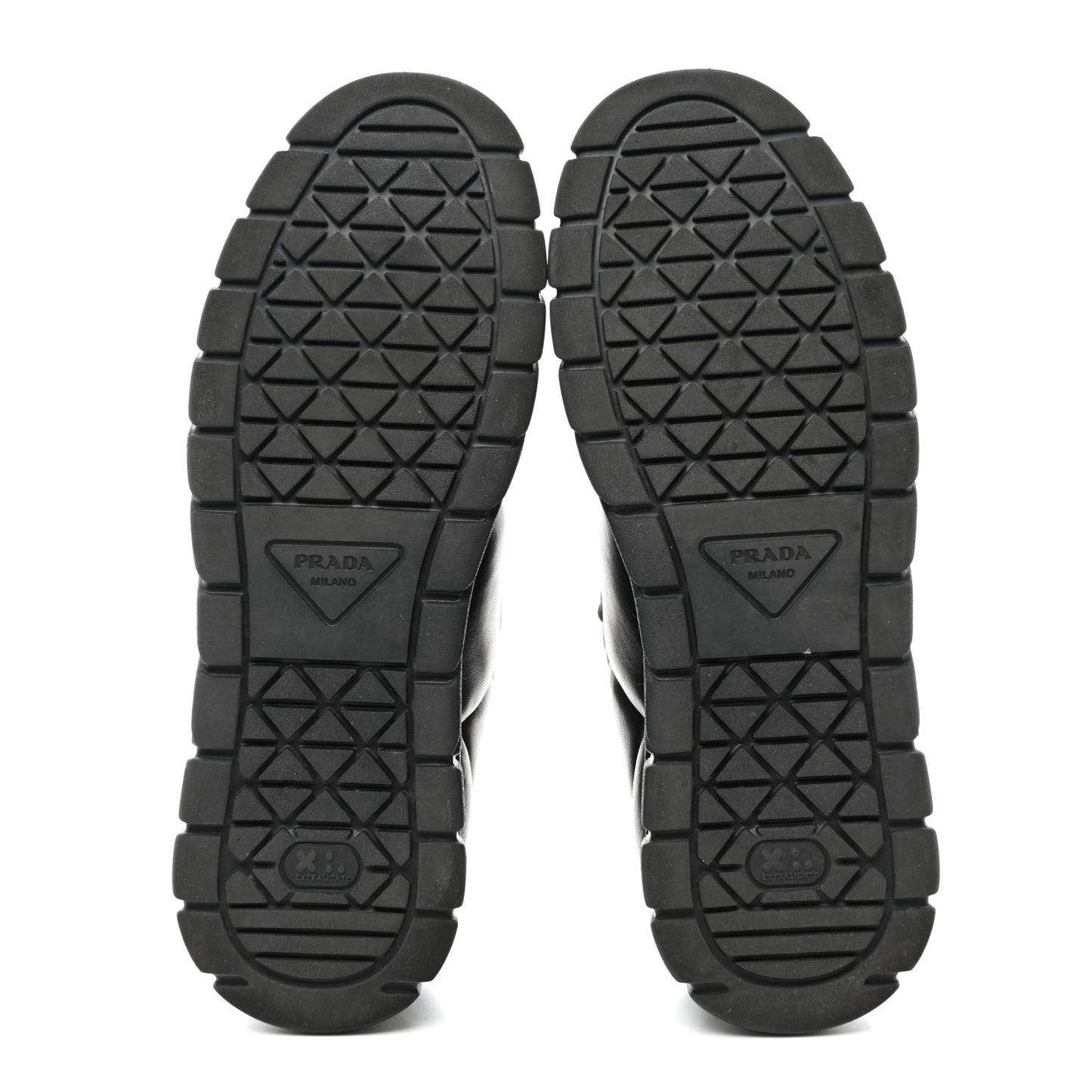 Nappa Soft Metal Triangle Logo Womens Padded 30mm Sneakers 39.5 Black
