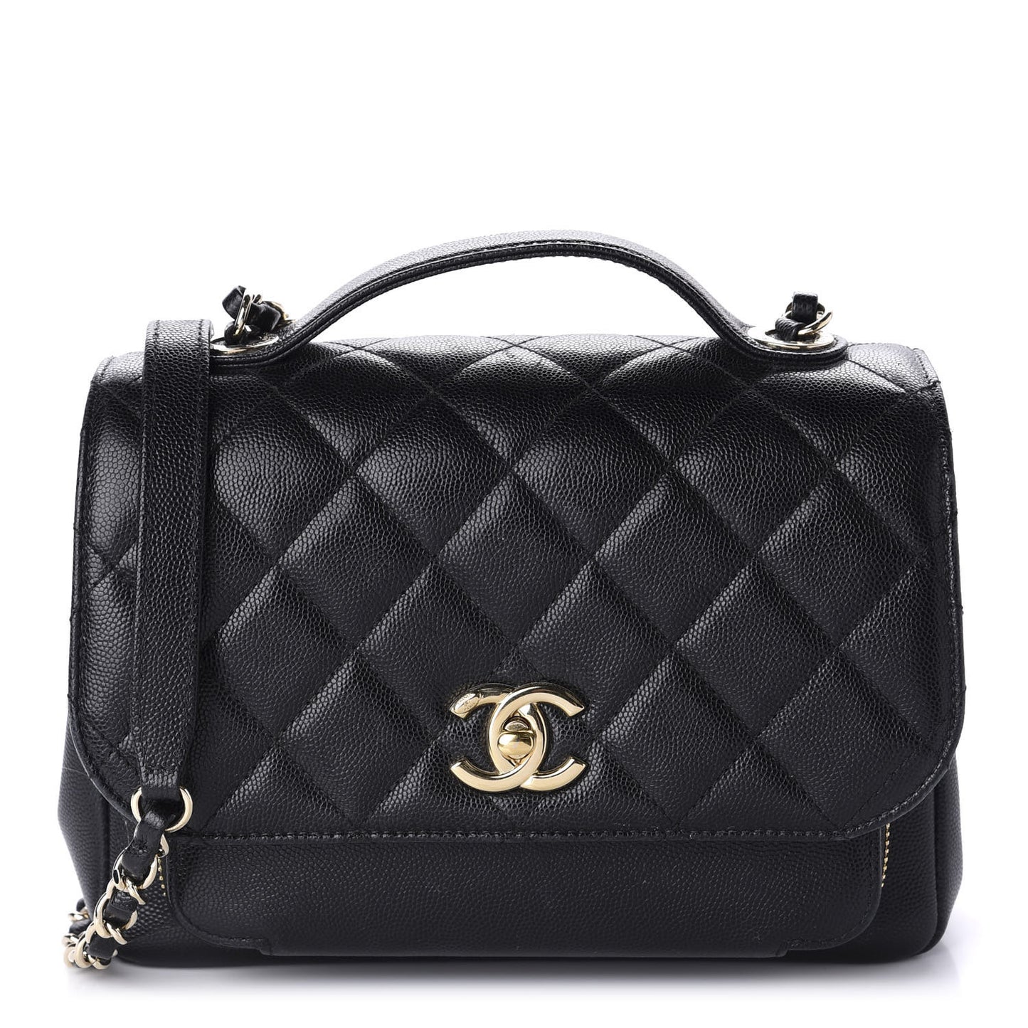 Caviar Quilted Medium Business Affinity Flap Black