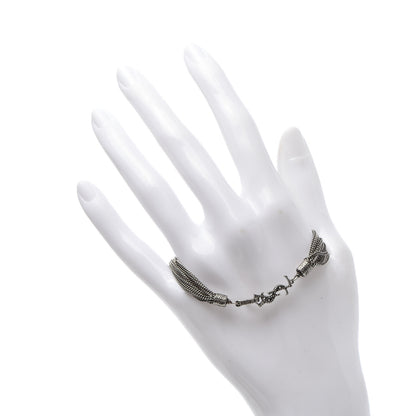 Saint Laurent Lou Lou Twisted Chains Bracelet Silver 2 of 5