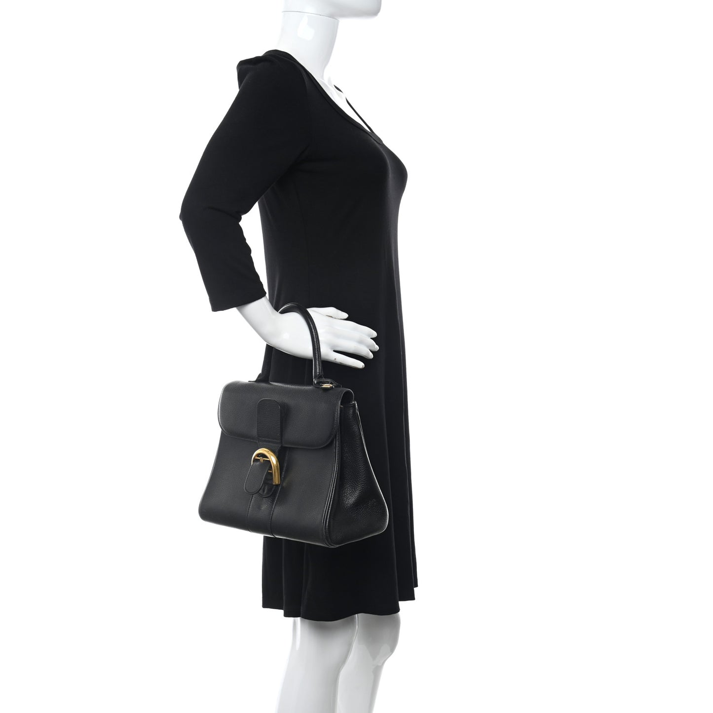 Crispy Calfskin MM Brillant Satchel Black