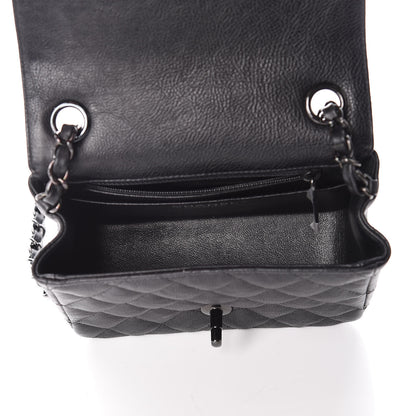 Chanel Crumpled Calfskin Quilted Mini Square Flap So Black 7 of 11