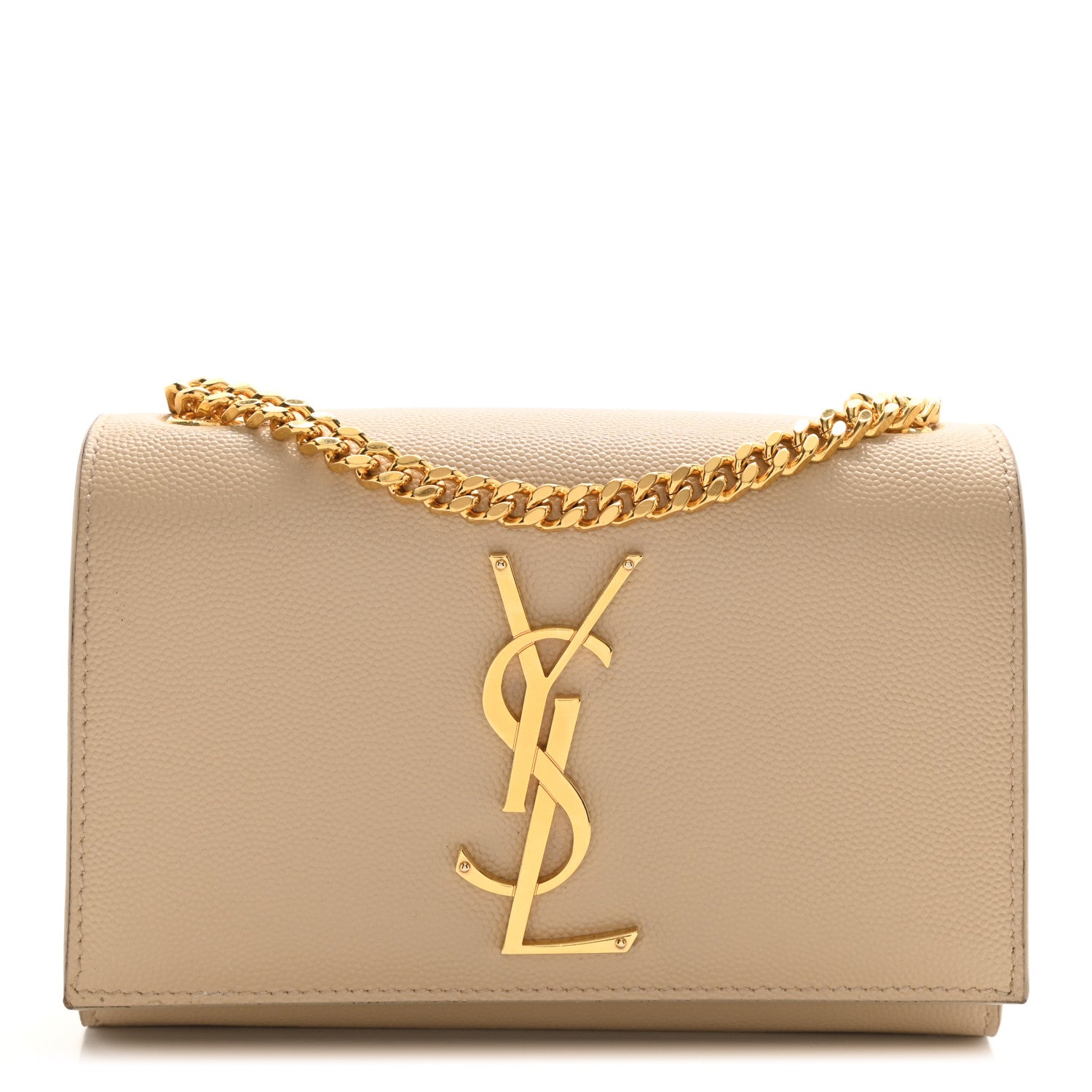 Saint Laurent Grain De Poudre Small Monogram Kate Satchel Nude Powder 1 of 8