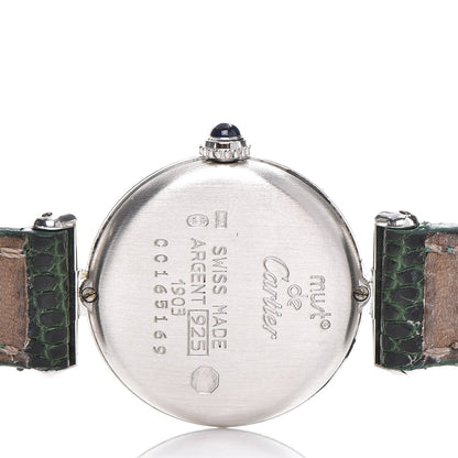 Cartier Sterling Silver Lizard 24mm Must de Quartz Watch Green 5 of 7