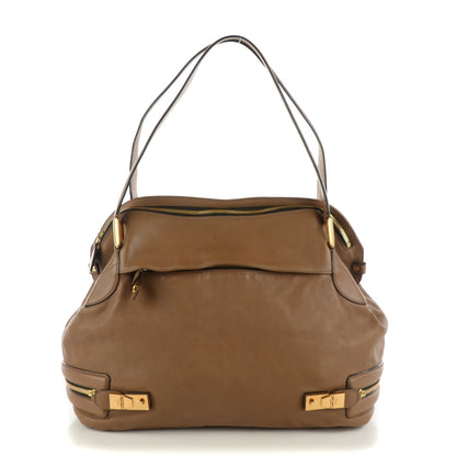 Chloe Calfskin Cary Zipped Shoulder Bag Taupe 1 of 8