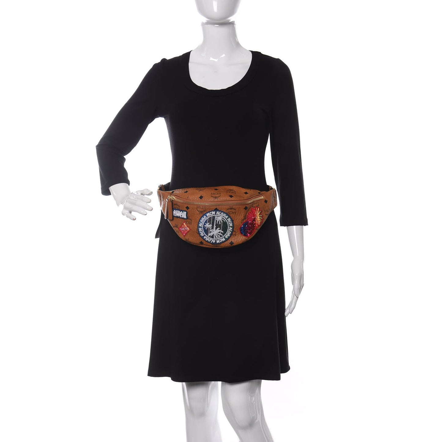 Visetos Hawaii Patch Small Stark Belt Bag Cognac