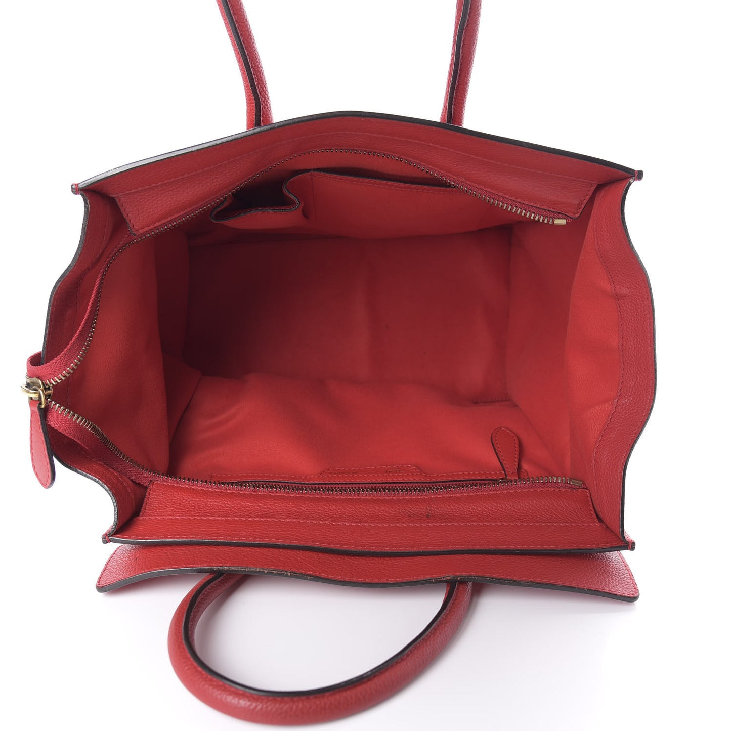 Drummed Calfskin Mini Luggage Red