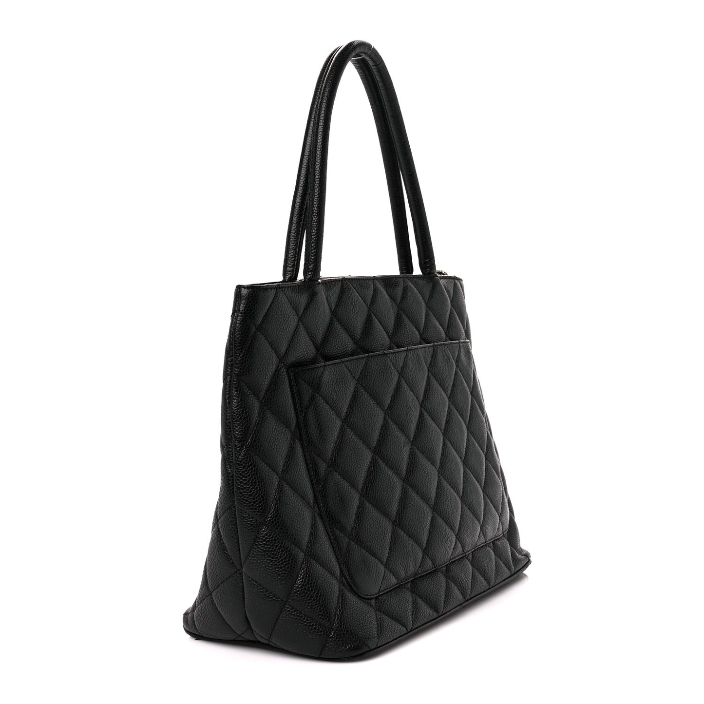 Caviar Quilted Medallion Tote Black