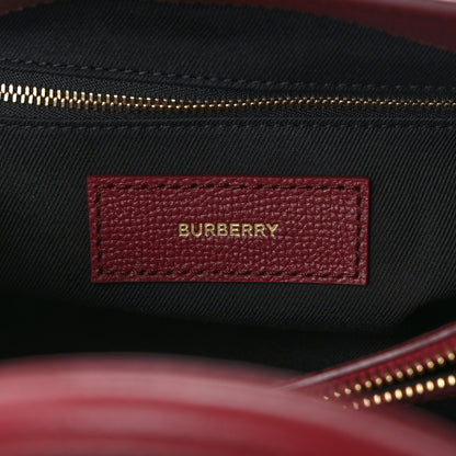 Burberry Grainy Calfskin House Check Medium Banner Tote Crimson 6 of 11