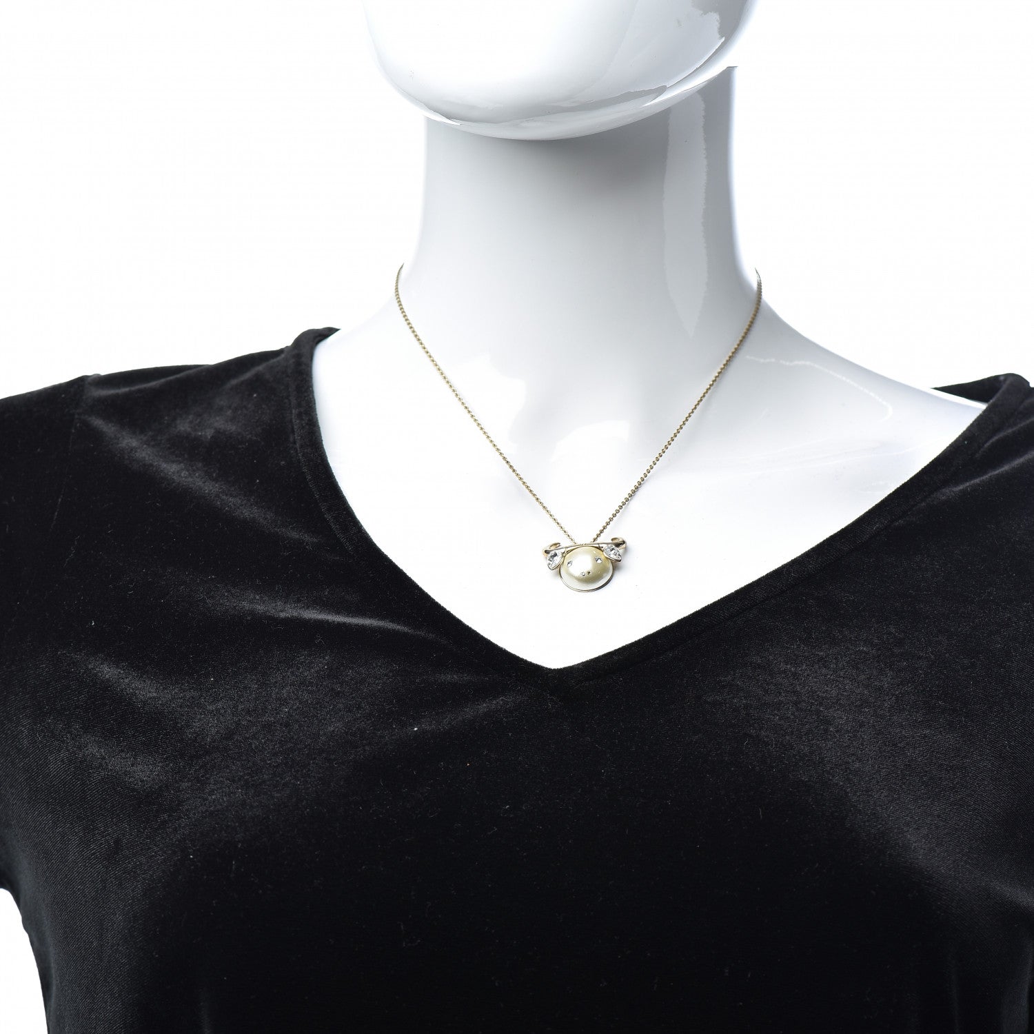 Christian Dior Crystal Tell Me Dior Zodiac Taurus Necklace Gold 2 of 6