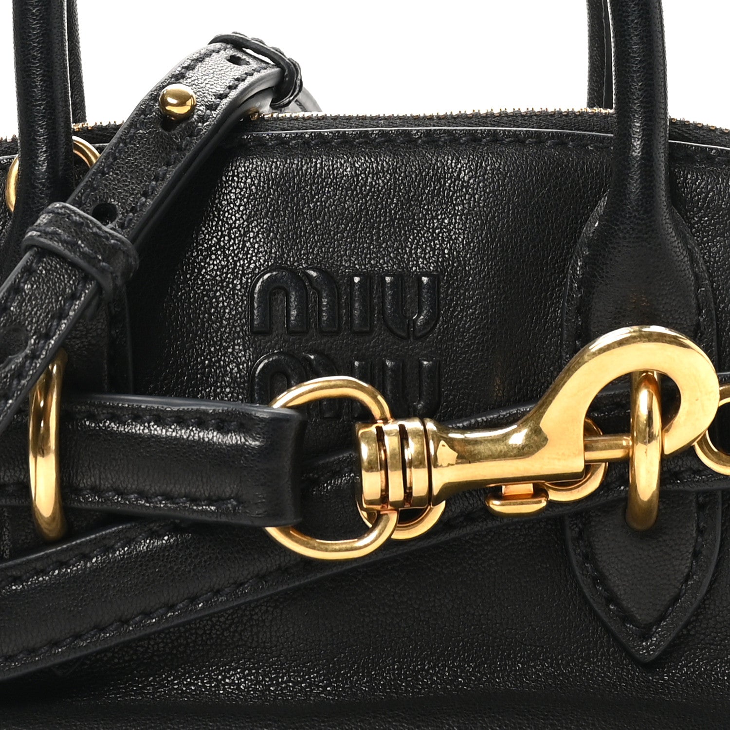 Miu Miu Nappa Mini Aventure Bag Black 7 of 9
