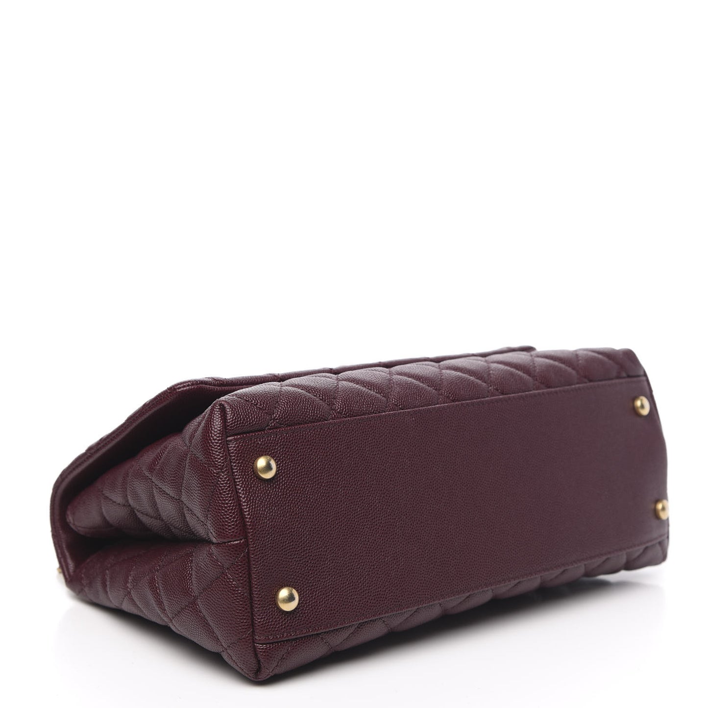Caviar Elaphe Quilted Small Coco Handle Flap Burgundy