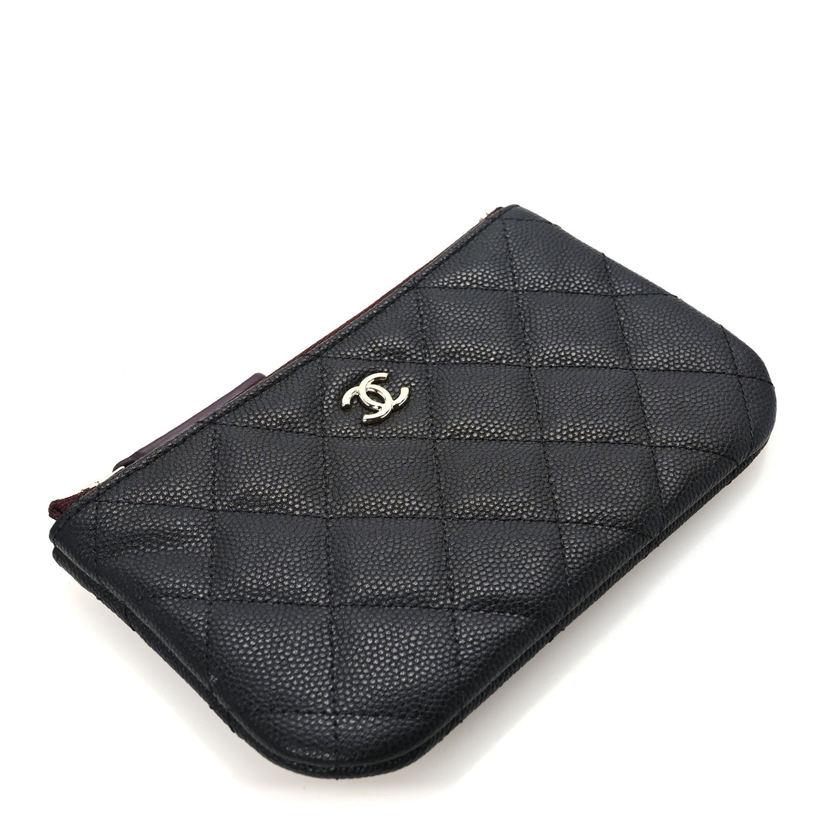 Caviar Quilted Small Cosmetic Case Black