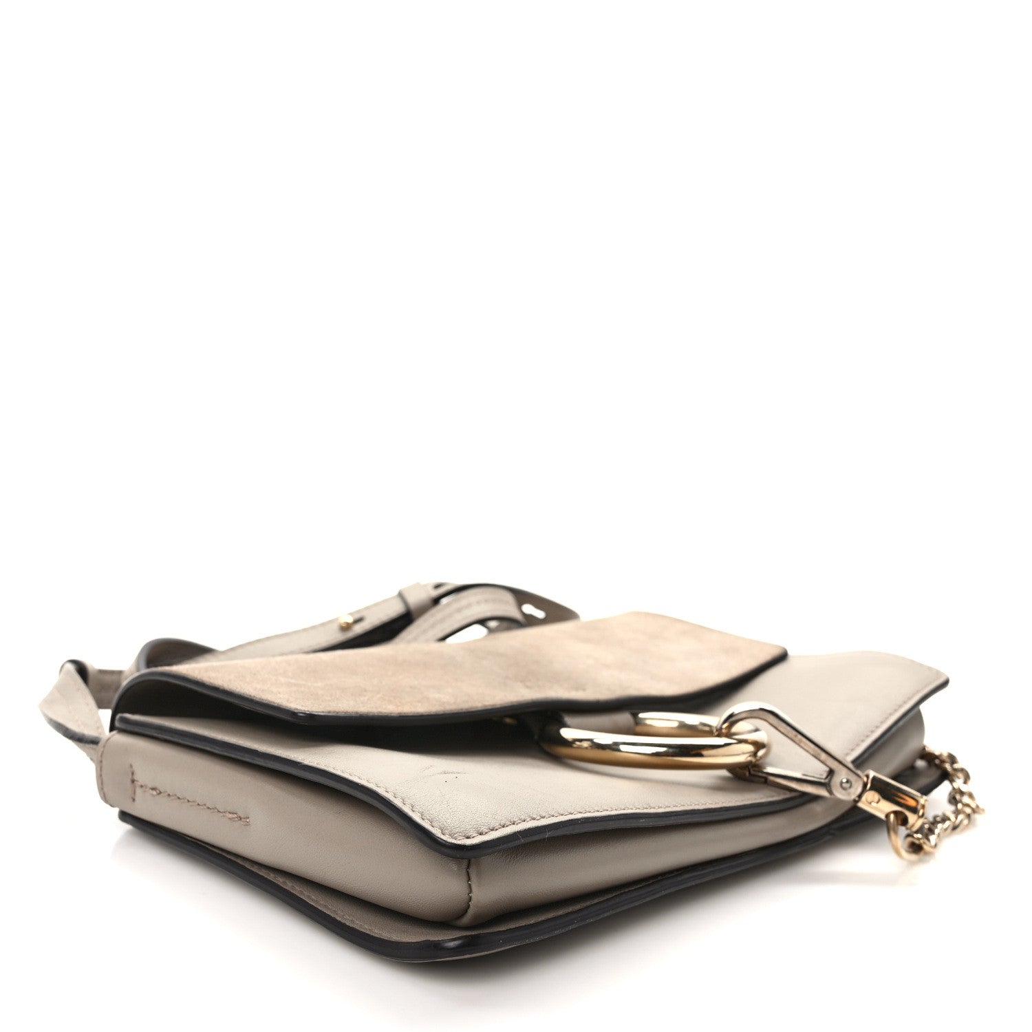Chloe Suede Calfskin Small Faye Shoulder Bag Motty Grey 4 of 14