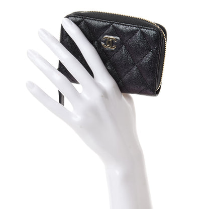 Chanel Iridescent Caviar Quilted Zip Coin Purse Black 2 of 8