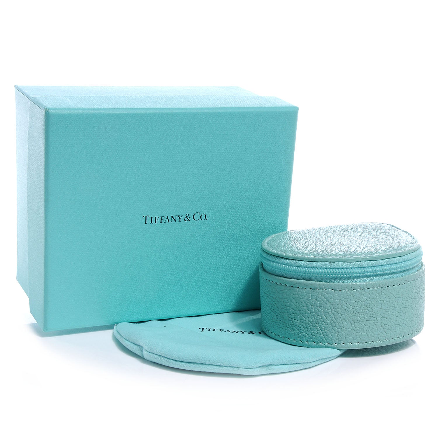 Tiffany Grain Leather Ultrasuede Lining Jewelry Case 7 of 7