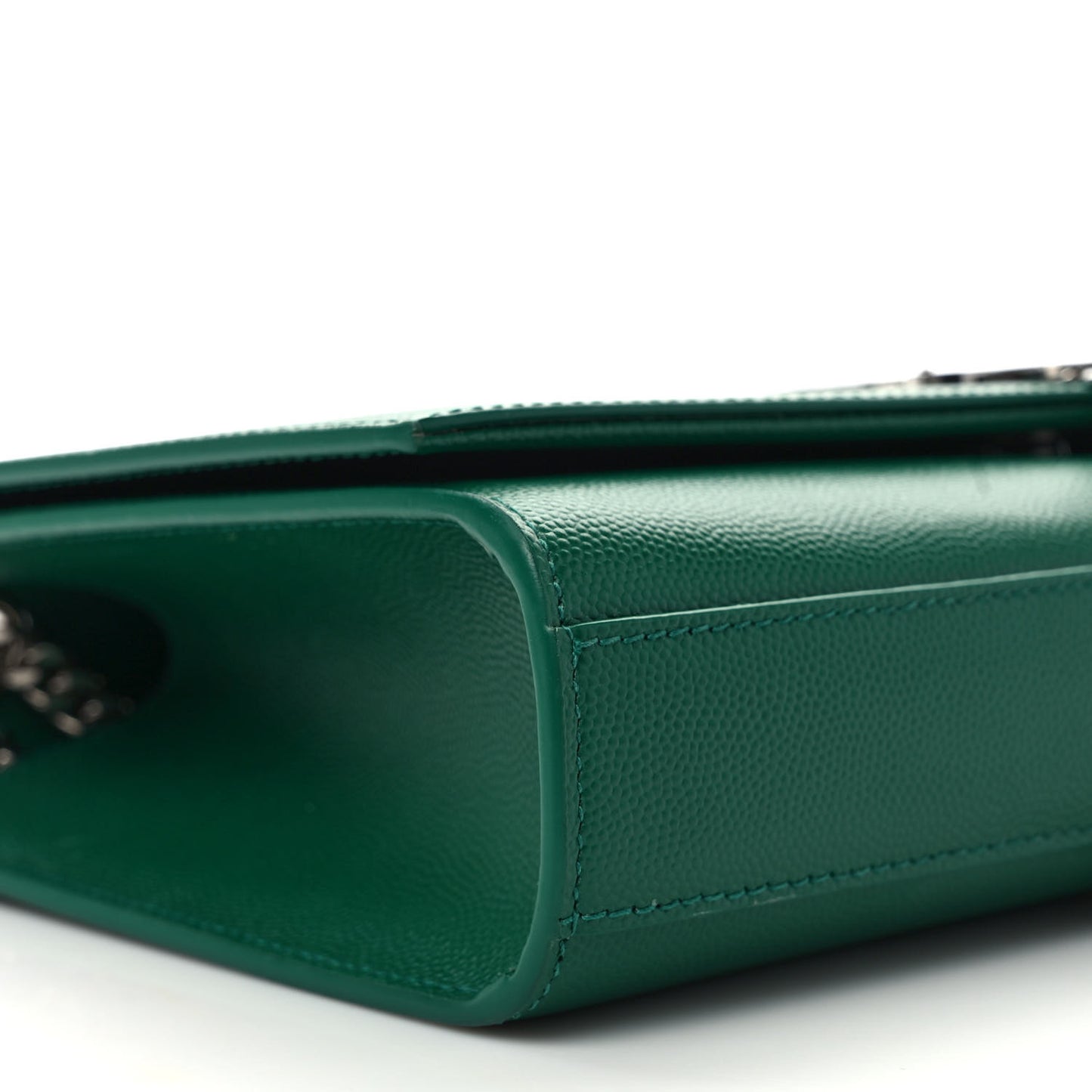 Grain De Poudre Calfskin Medium Classic Monogram Kate Tassel Satchel Green