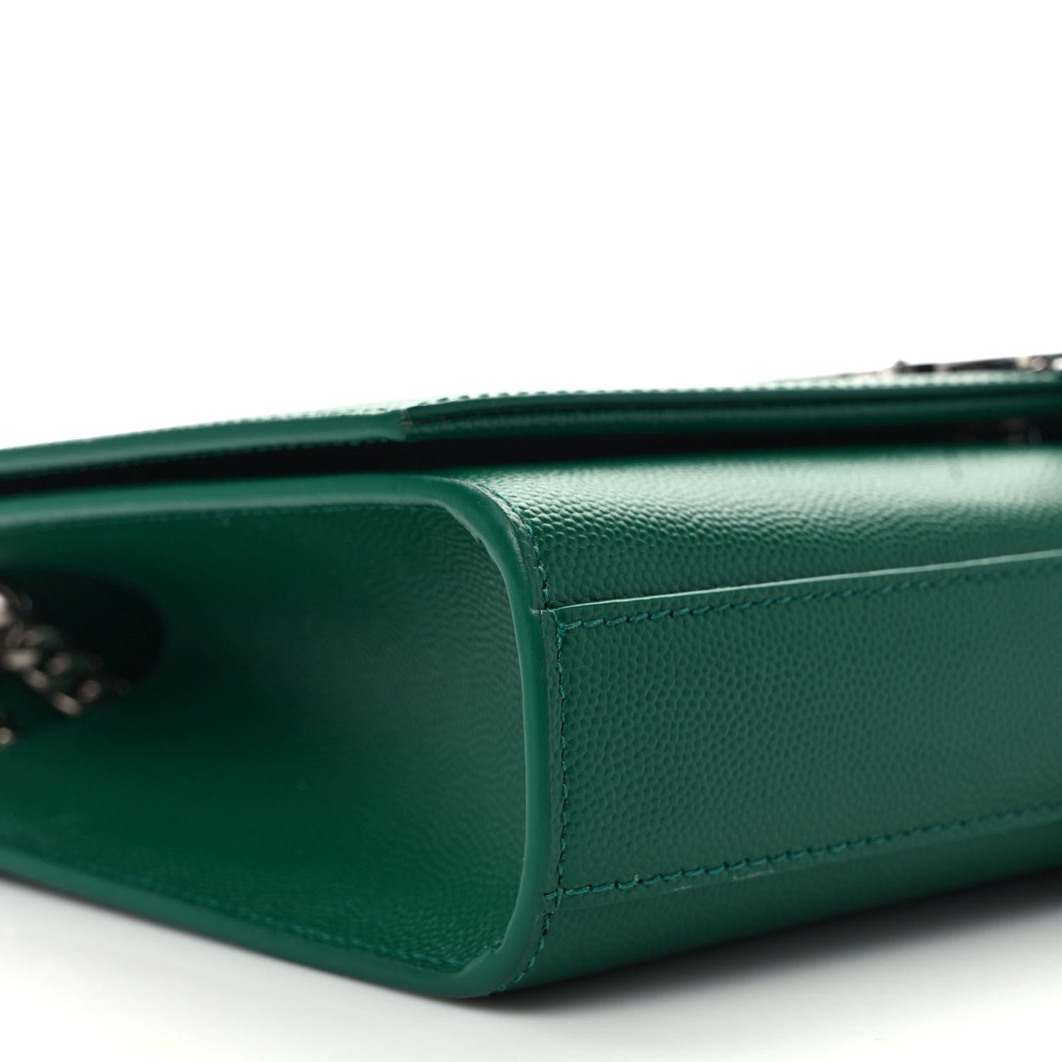 Saint Laurent Grain De Poudre Calfskin Medium Classic Monogram Kate Tassel Satchel Green 7 of 8