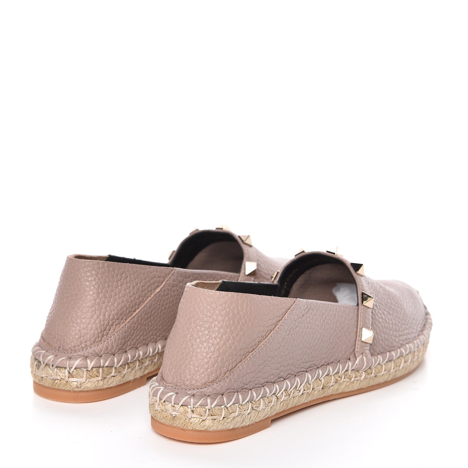 Valentino Garavani Pebbled Calfskin Rockstud Espadrilles 35 Poudre 4 of 9